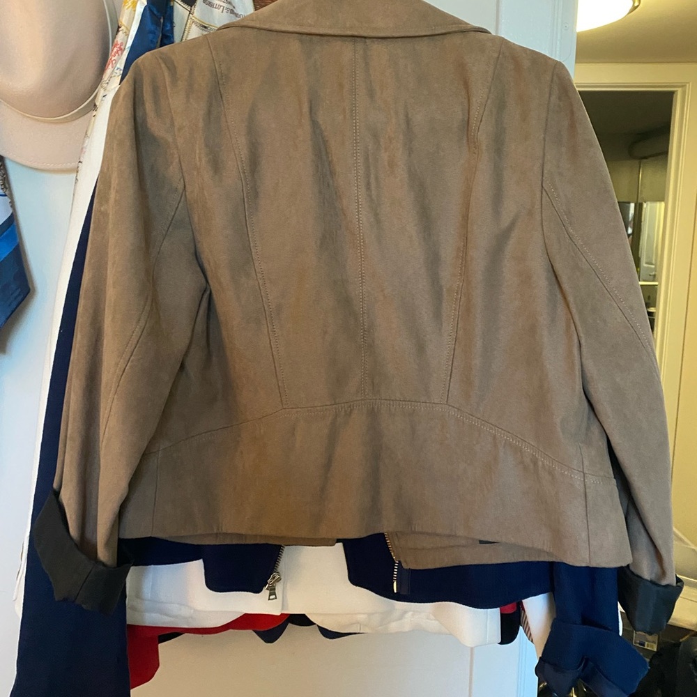 JCREW mercantile biker bomber suede jacket